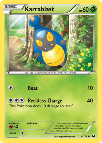 Karrablast Dark Explorers Pokemon Card