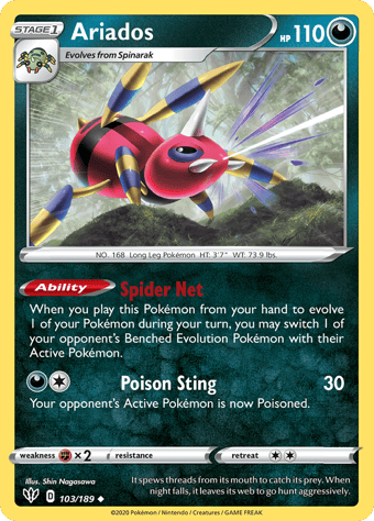 Ariados Darkness Ablaze Pokemon Card