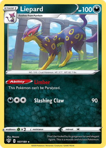 Liepard Darkness Ablaze Pokemon Card