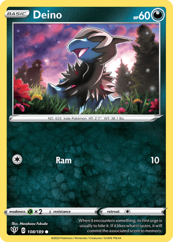 Deino Darkness Ablaze Pokemon Card