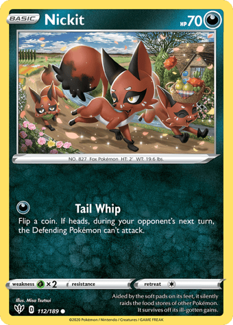 Nickit Darkness Ablaze Pokemon Card
