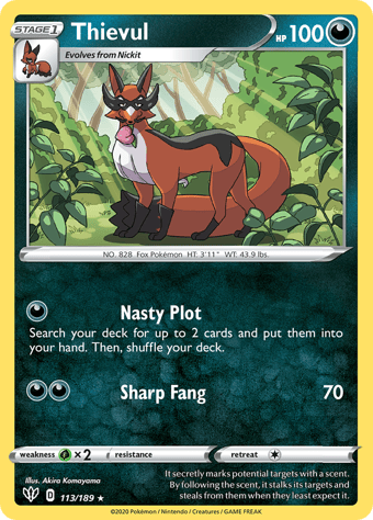 Thievul Darkness Ablaze Pokemon Card