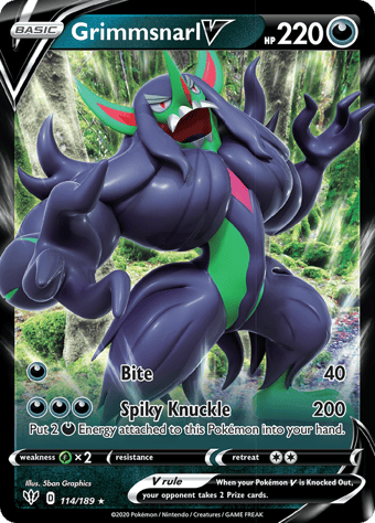 Grimmsnarl V Darkness Ablaze Pokemon Card