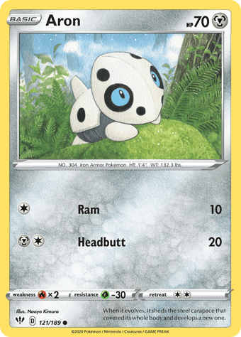 Aron Darkness Ablaze Pokemon Card