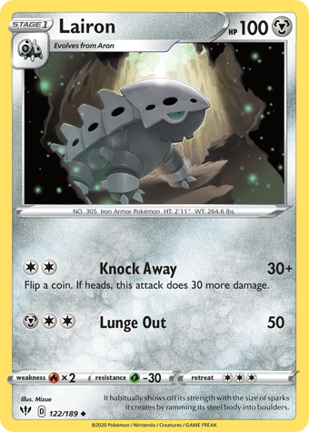 Lairon Darkness Ablaze Pokemon Card