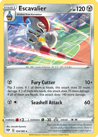 Escavalier Darkness Ablaze Pokemon Card