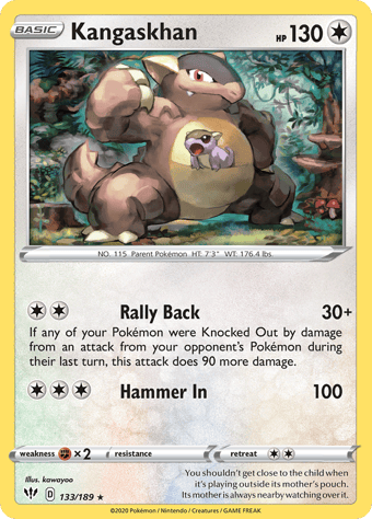 Kangaskhan Darkness Ablaze Pokemon Card