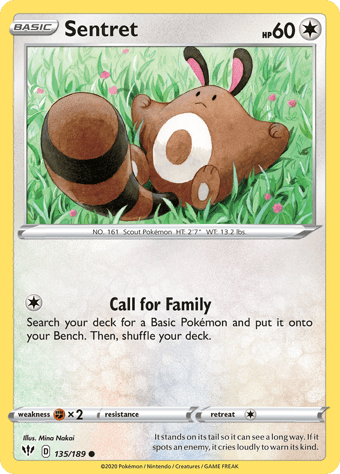 Sentret Darkness Ablaze Pokemon Card