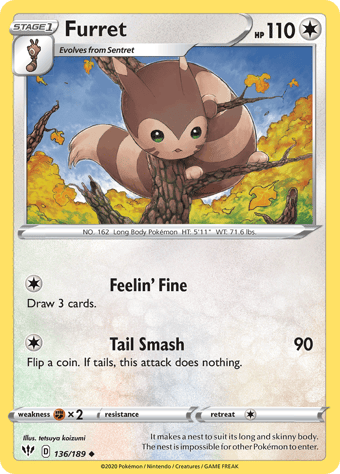 Furret Darkness Ablaze Pokemon Card
