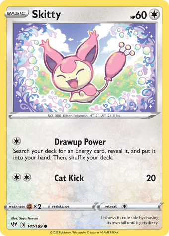 Skitty Darkness Ablaze Pokemon Card
