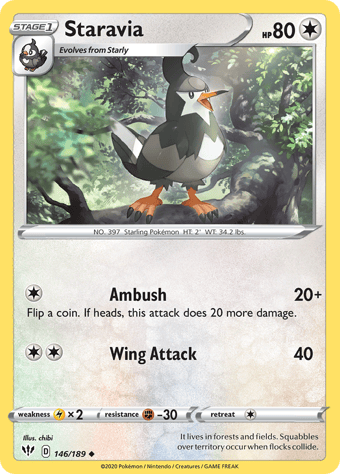 Staravia Darkness Ablaze Pokemon Card