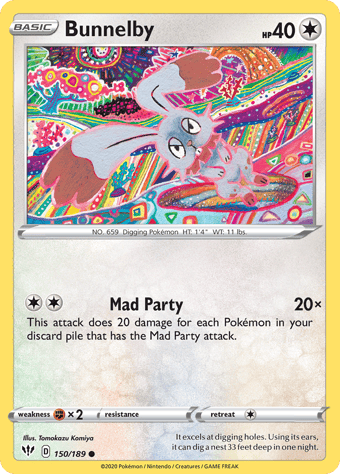 Bunnelby Darkness Ablaze Pokemon Card