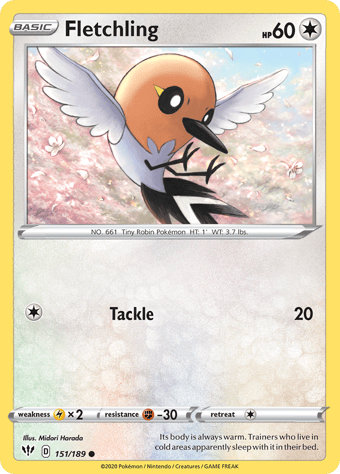 Fletchling Darkness Ablaze Pokemon Card