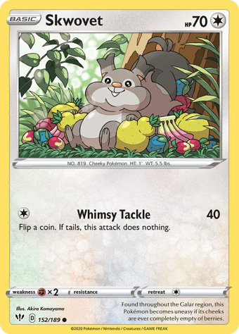 Skwovet Darkness Ablaze Pokemon Card