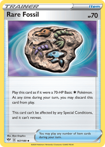 Rare Fossil Darkness Ablaze Pokemon Card