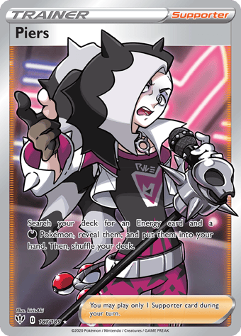 Piers Darkness Ablaze Pokemon Card