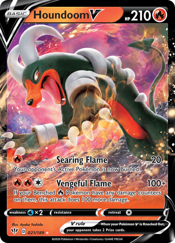Houndoom V Darkness Ablaze Pokemon Card