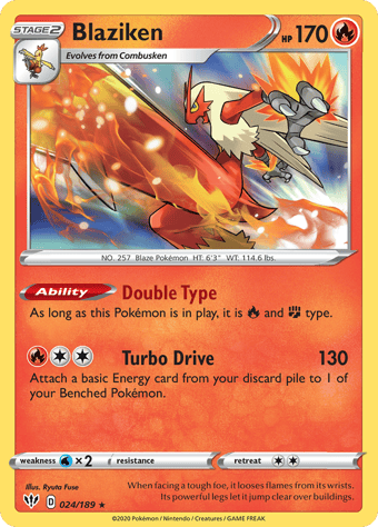Blaziken Darkness Ablaze Pokemon Card
