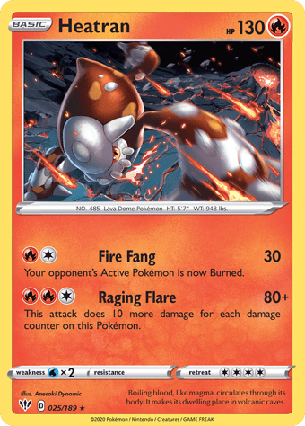 Heatran Darkness Ablaze Pokemon Card