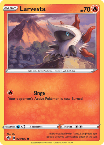 Larvesta Darkness Ablaze Pokemon Card