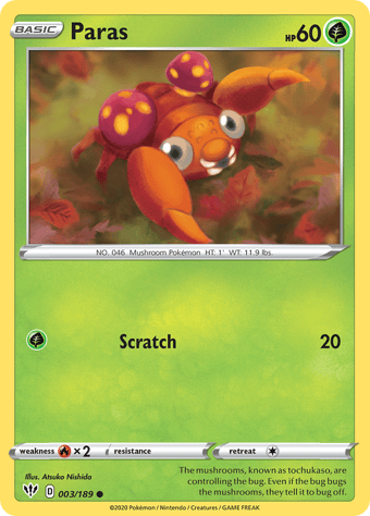 Paras Darkness Ablaze Pokemon Card