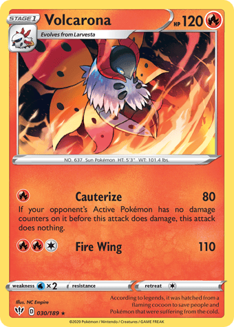 Volcarona Darkness Ablaze Pokemon Card