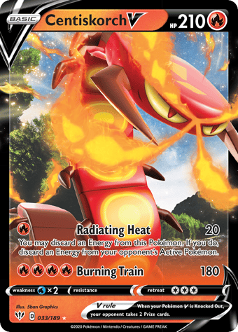 Centiskorch V Darkness Ablaze Pokemon Card