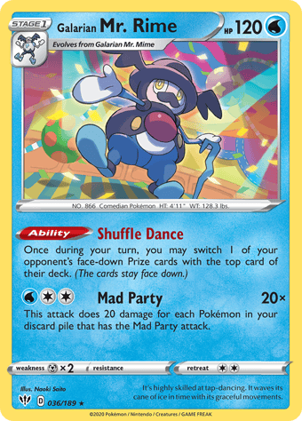 Galarian Mr. Rime Darkness Ablaze Pokemon Card