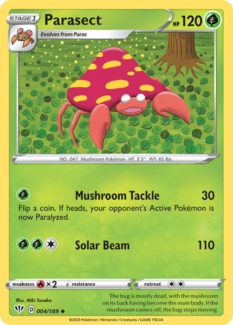 Parasect Darkness Ablaze Pokemon Card