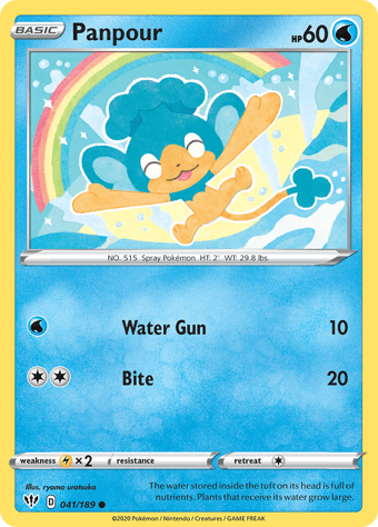 Panpour Darkness Ablaze Pokemon Card