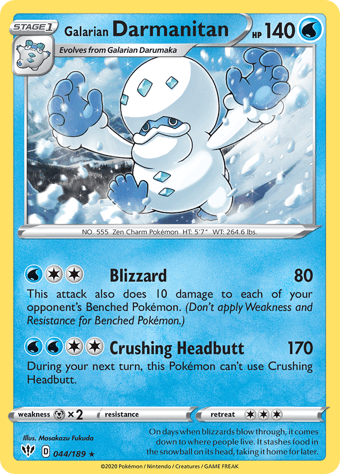 Galarian Darmanitan Darkness Ablaze Pokemon Card