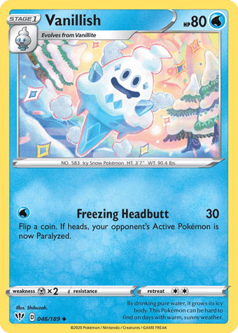 Vanillish Darkness Ablaze Pokemon Card