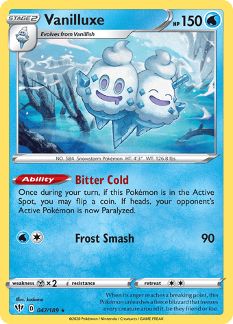 Vanilluxe Darkness Ablaze Pokemon Card
