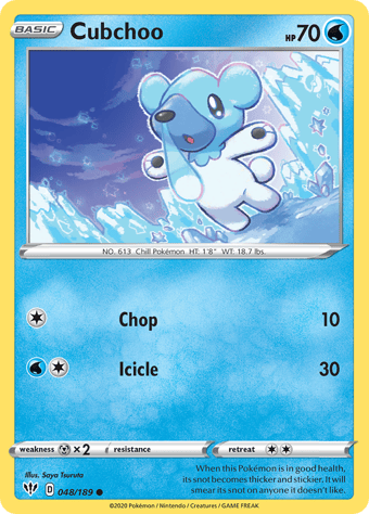 Cubchoo Darkness Ablaze Pokemon Card