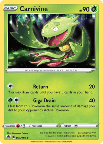 Carnivine Darkness Ablaze Pokemon Card