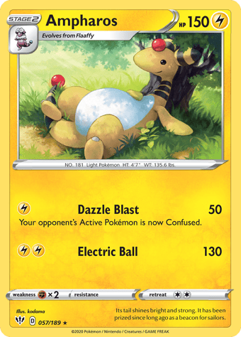 Ampharos Darkness Ablaze Pokemon Card