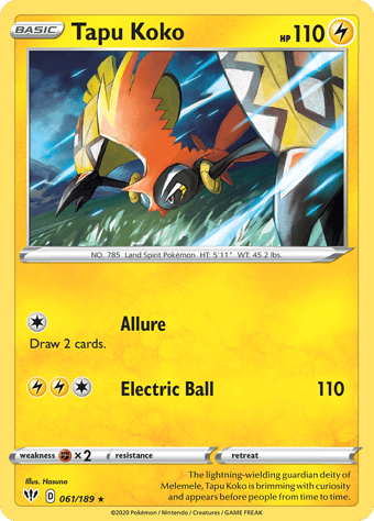 Tapu Koko Darkness Ablaze Pokemon Card