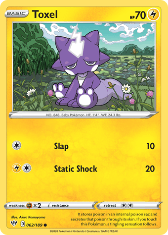 Toxel Darkness Ablaze Pokemon Card