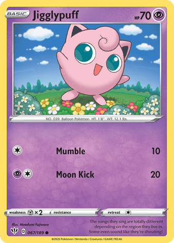 Jigglypuff Darkness Ablaze Pokemon Card