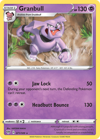 Granbull Darkness Ablaze Pokemon Card