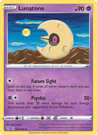 Lunatone Darkness Ablaze Pokemon Card