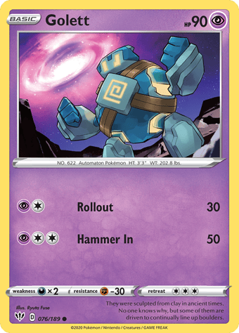 Golett Darkness Ablaze Pokemon Card