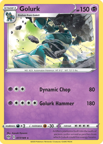 Golurk Darkness Ablaze Pokemon Card