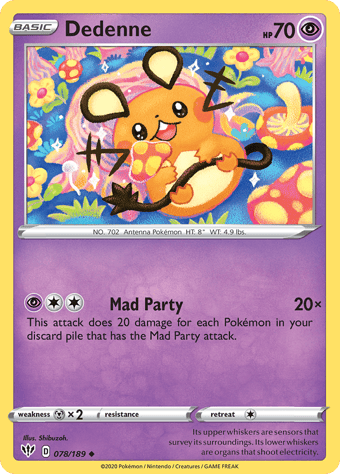 Dedenne Darkness Ablaze Pokemon Card