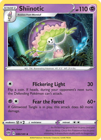 Shiinotic Darkness Ablaze Pokemon Card