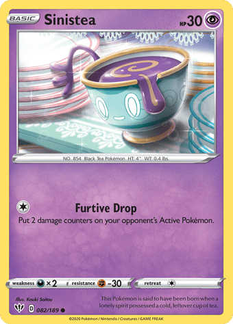 Sinistea Darkness Ablaze Pokemon Card