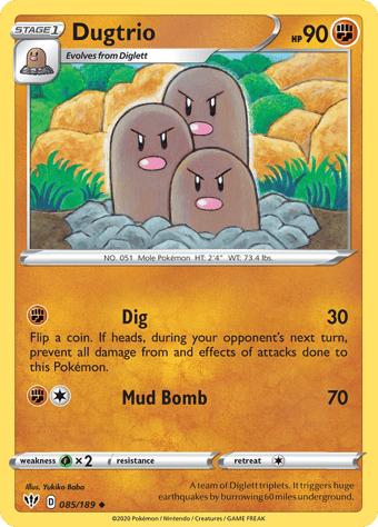 Dugtrio Darkness Ablaze Pokemon Card