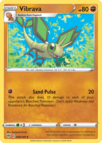 Vibrava Darkness Ablaze Pokemon Card
