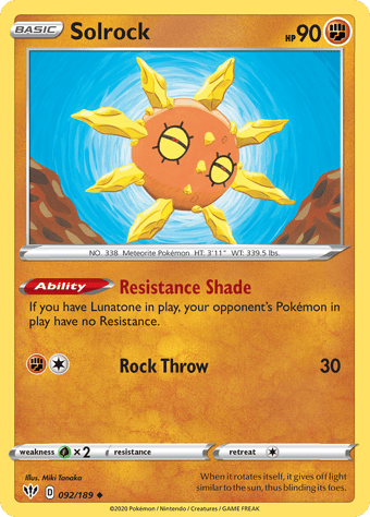 Solrock Darkness Ablaze Pokemon Card