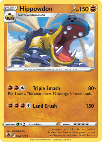 Hippowdon Darkness Ablaze Pokemon Card